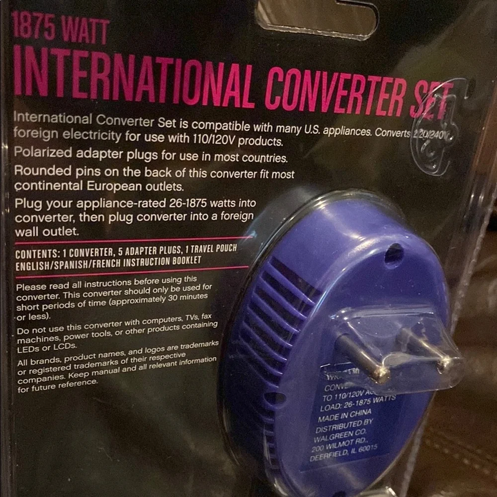 Infinitive 1975 Watt International Converter Set - White